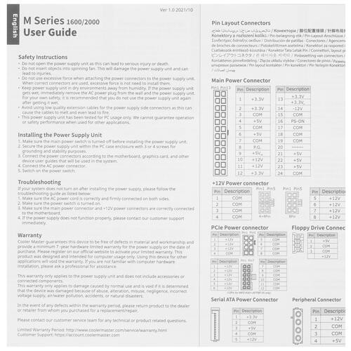 Блок питания Cooler Master 2000W M2000 Platinum MPZ-K001-AFFBP-EU