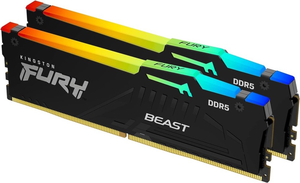 Оперативная память 64 Gb 5600 MHz Kingston FURY Beast RGB Black (KF556C40BBAK2-64)
