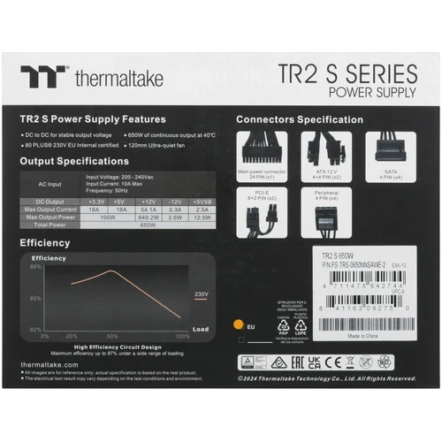 Блок питания Thermaltake 650W TR2 S 650 (PS-TRS-0650NNSAWE-2)