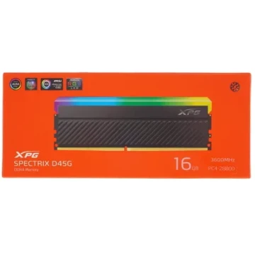 Оперативная память 16 Gb 3600 MHz ADATA XPG SPECTRIX D45G RGB Black (AX4U360016G18I-CBKD45G)