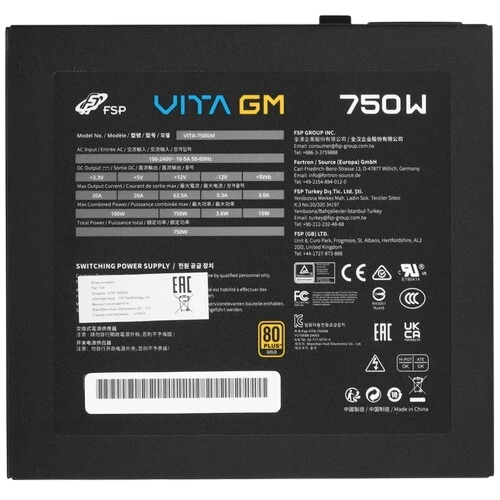 Блок питания FSP 750W VITA-750GM 16 Pin (PCIe 5.0 Connector Cable Details)