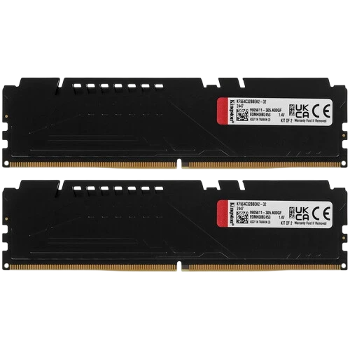 Оперативная память 32 Gb 6400 MHz Kingston FURY Beast Black KF564C32BBEK2-32