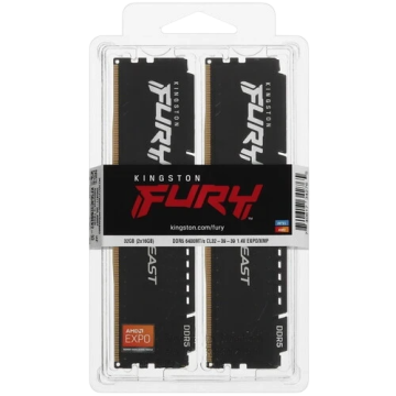 Оперативная память 32 Gb 6400 MHz Kingston FURY Beast Black KF564C32BBEK2-32