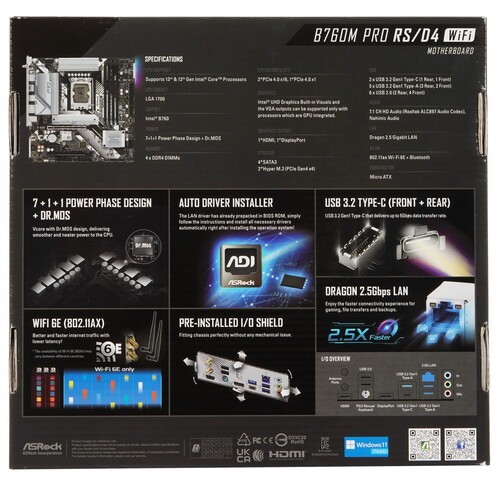 Материнская плата ASRock B760M PRO RS/D4 WIFI