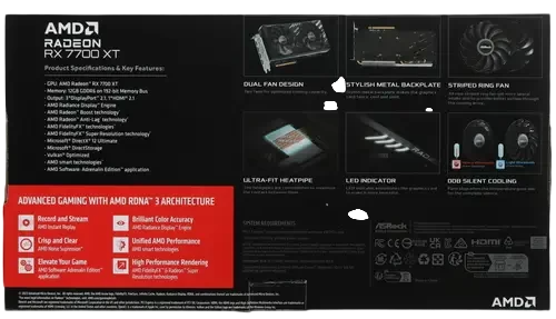 Видеокарта ASRock (RX7700XT CL 12GO) Radeon RX 7700 XT 12GB Challenger OC