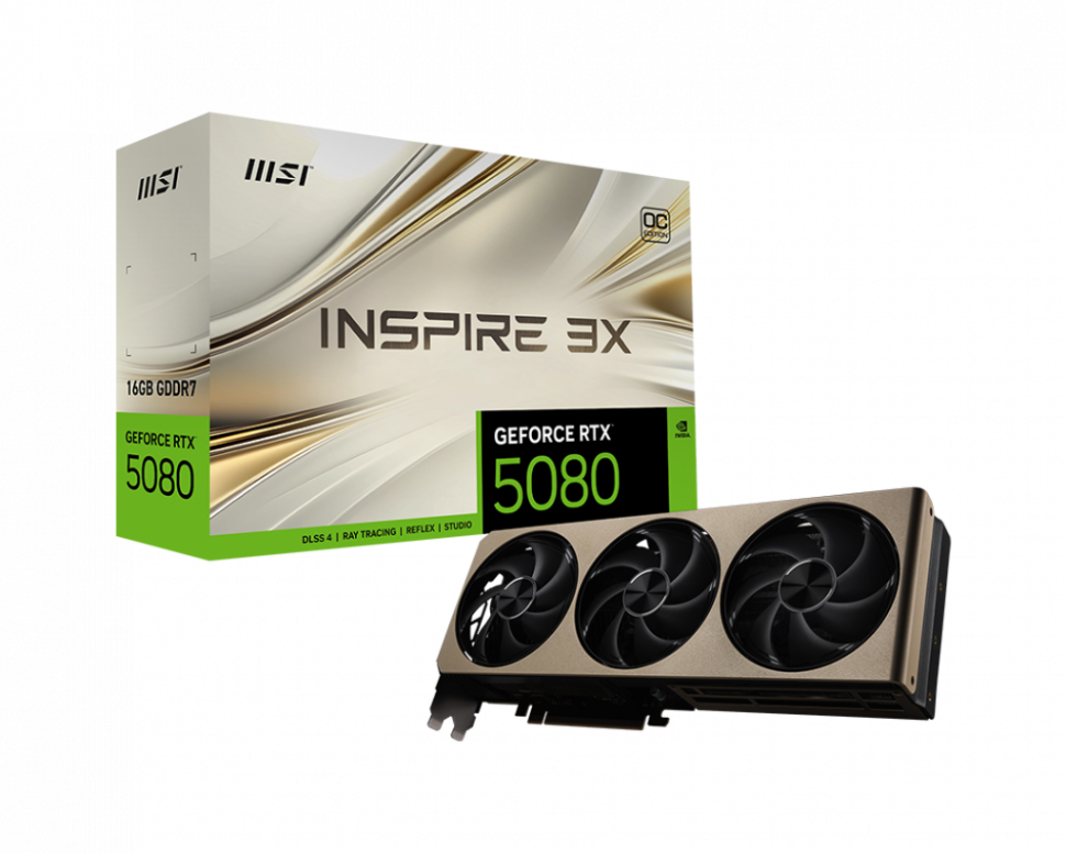 Видеокарта MSI (G5080-16I3C) GeForce RTX 5080 16G INSPIRE 3X OC