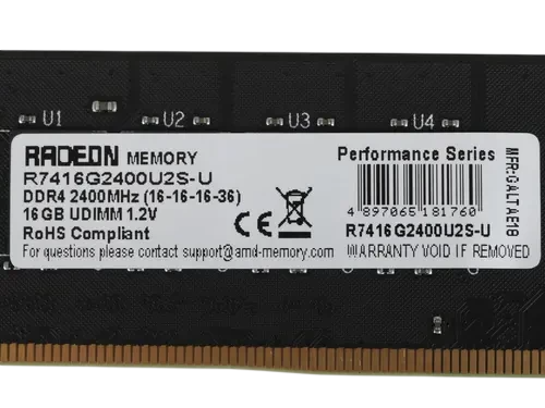 Оперативная память 16 Gb 2400 MHz AMD PERFOMANCE SERIES Black (R7416G2400U2S-U)