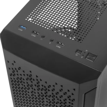 Компьютерный корпус Powercase Mistral Micro Z3B Mesh LED TG Black CMIMZB-L3