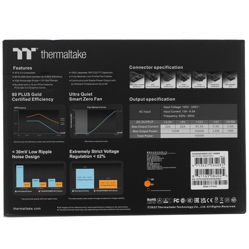 Блок питания Thermaltake 1000W TOUGHPOWER GF3 PS-TPD-1000FNFAGE-4 16 Pin (PCIe 5.0 Connector Cable Details)