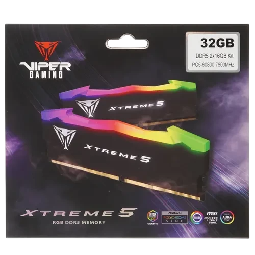 Оперативная память 32 Gb 7600 MHz PATRIOT VIPER XTREME 5 RGB (PVXR532G76C36K)
