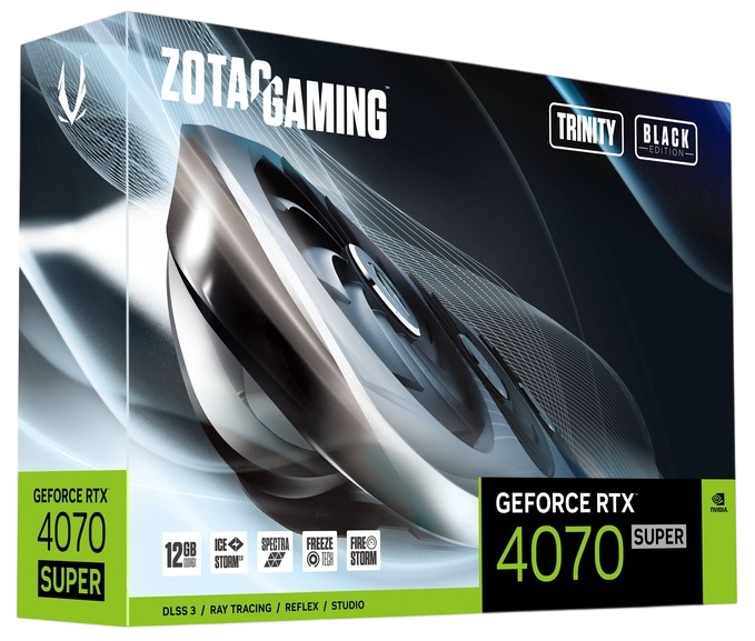 Видеокарта ZOTAC (ZT-D40720D-10P) GeForce RTX 4070 SUPER 12GB TRINITY BLACK ED