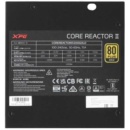 Блок питания ADATA XPG 1200W CORE REACTOR II 1200 (COREREACTORII1200G-BKCEU) 16 Pin (PCIe 5.0 Connector Cable Details)