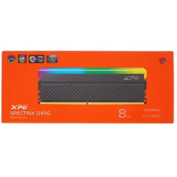 Оперативная память 8 Gb 3600 MHz ADATA XPG SPECTRIX D45G RGB Black (AX4U36008G18I-CBKD45G)