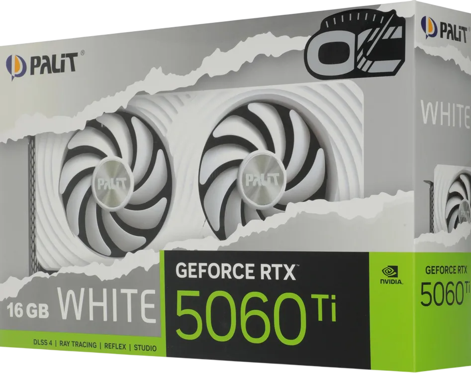 Видеокарта Palit (NE7506TU19T1-GB2061M) GeForce RTX 5060 TI 16GB White OC