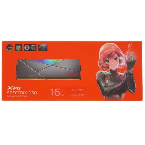 Оперативная память 16 Gb 3600 MHz ADATA XPG SPECTRIX D50 Grey RGB (AX4U360016G18A-ST50)