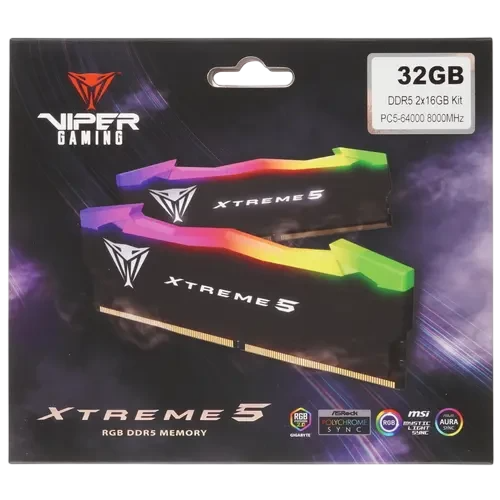 Оперативная память 32 Gb 8000 MHz PATRIOT VIPER XTREME 5 RGB (PVXR532G80C38K)