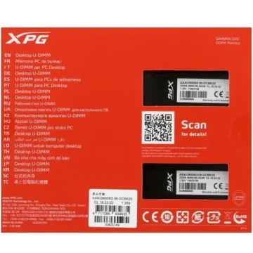 Оперативная память 16 Gb 3600 MHz ADATA XPG GAMMIX D20 Black (AX4U36008G18I-DCBK20)