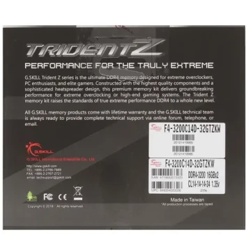 Оперативная память 16 Gb 3200 MHz G.Skill TRIDENT Z (F4-3200C14D-16GTZKW)