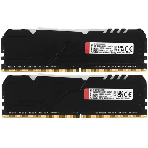 Оперативная память 64 Gb 3200 MHz Kingston FURY Beast Black RGB (KF432C16BBAK2/64)