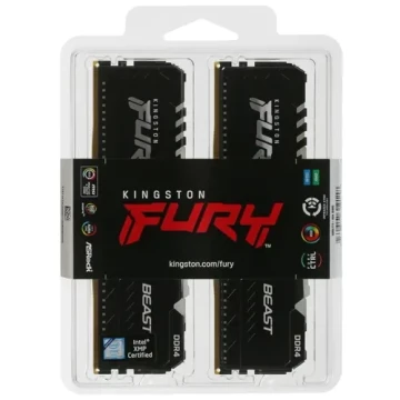 Оперативная память 64 Gb 3200 MHz Kingston FURY Beast Black RGB (KF432C16BBAK2/64)