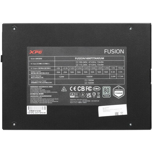 Блок питания ADATA XPG 1600W FUSION 1600 TITANIUM (FUSION1600T-BKCEU) (PCIe 5.0 Connector Cable Details)