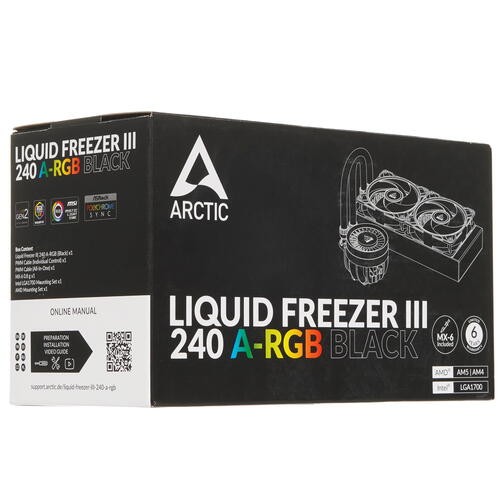 Система жидкостного охлаждения для процессора Arctic Cooling Arctic Liquid Freezer III-240 ARGB Black (ACFRE00142A) P12 PWM PST