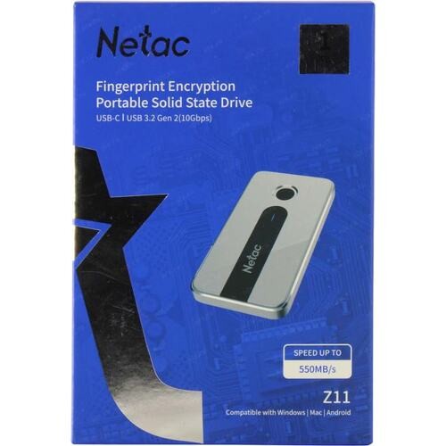 Внешний SSD NETAC 1000 Gb Z11 (отпечаток пальца) NT01Z11-001T-32SL