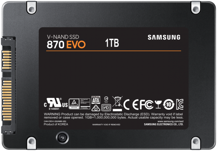 Твердотельный накопитель Samsung 1000 Gb 870 EVO (MZ-77E1T0BW)