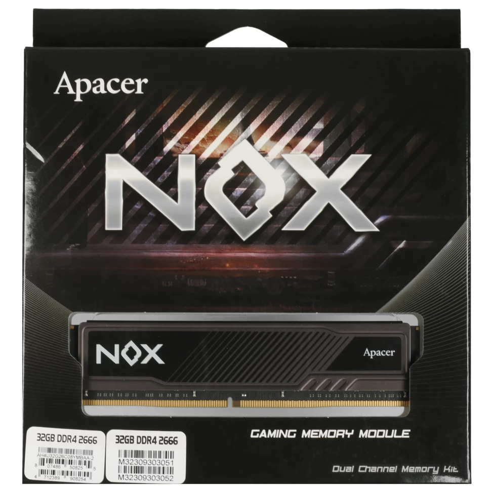 Оперативная память 32 Gb 2666 MHz Apacer NOX (AH4U32G26C08YMBAA-2)
