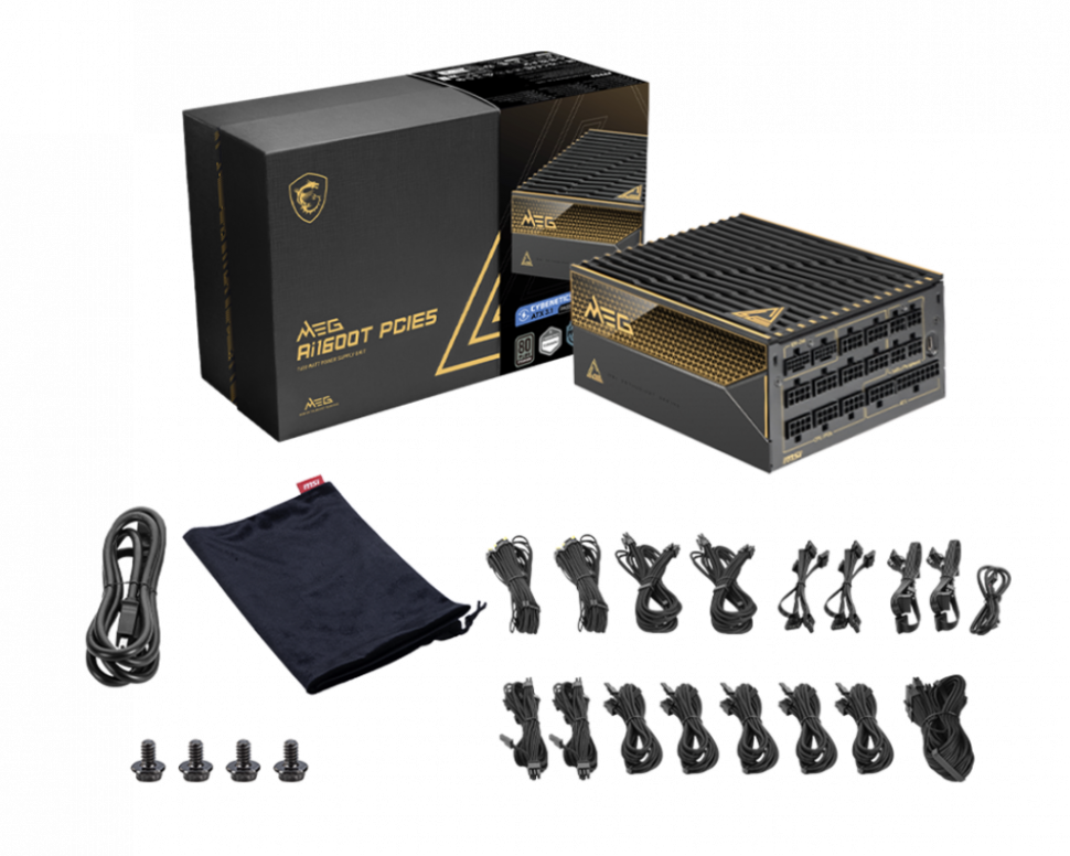 Блок питания MSI 1600W MEG Ai1600T 16 Pin (PCIe 5.0 Connector Cable Details)