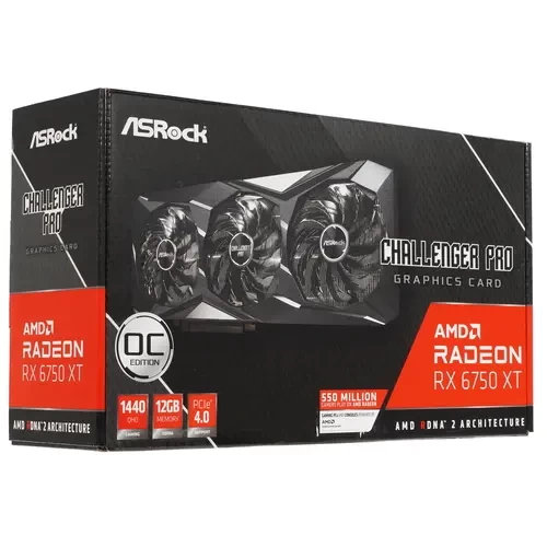 Видеокарта ASRock (RX6750XT CLP 12GO) Radeon RX 6750 XT 12GB Challenger PRO OC