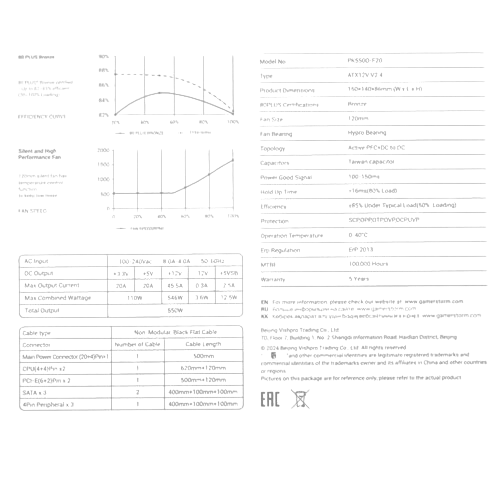 Блок питания Deepcool 550W PF550 (R-PF550D-HA0B-WDEU)