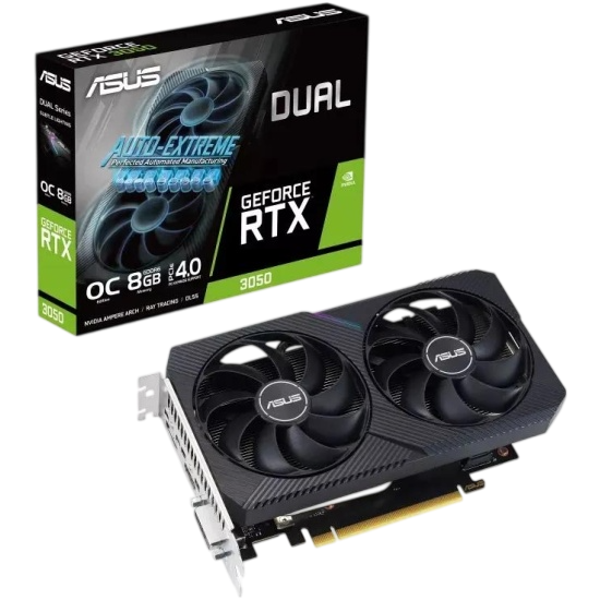 Видеокарта ASUS (DUAL-RTX3050-O8G-V2) GeForce RTX 3050 8GB D6 90YV0GH6-M0NA00