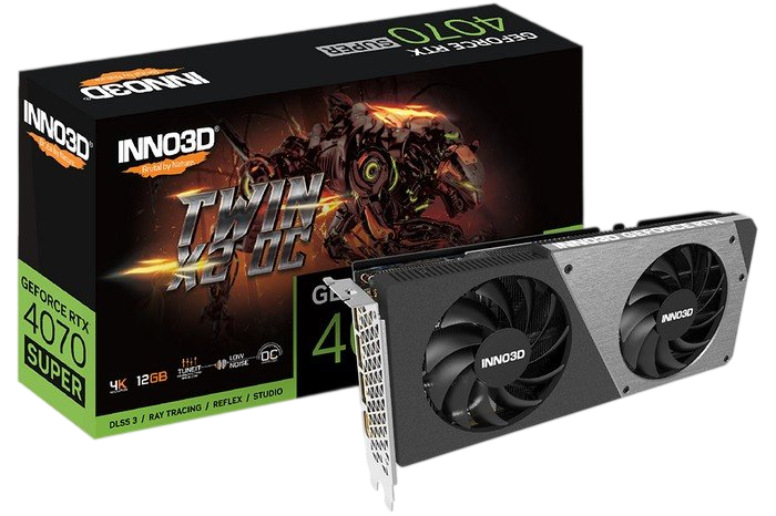 Видеокарта INNO3D (N407S2-126XX-186162N||OEM) GeForce RTX 4070 SUPER 12GB TWIN X2 OC