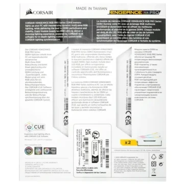 Оперативная память 16 Gb 3600 MHz Corsair VENGEANCE RGB PRO White (CMW16GX4M2C3600C18W)