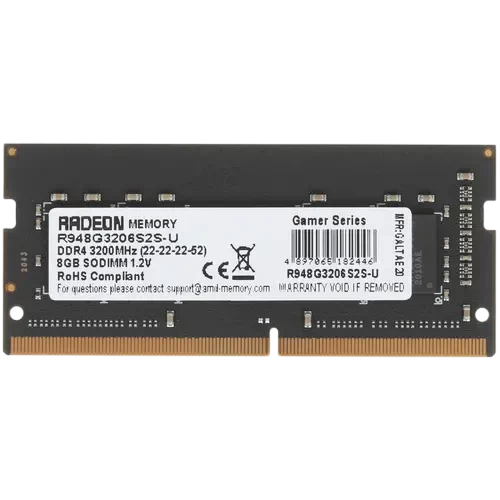 Оперативная память 8 Gb 3200 MHz AMD R9 GAMERS SERIES (R948G3206S2S-U)