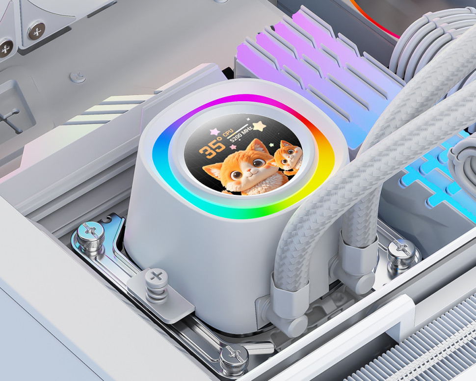 Система жидкостного охлаждения для процессора ID-COOLING FX360 LCD PE ARGB White
