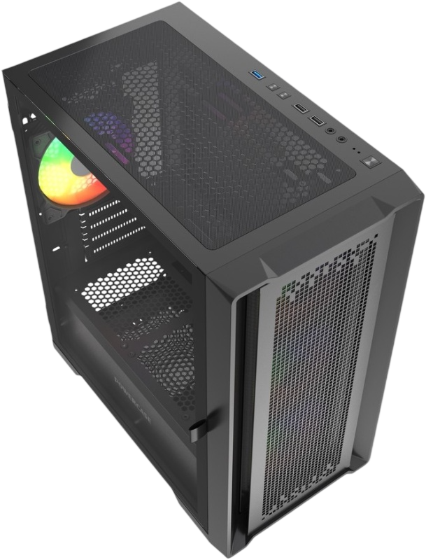 Компьютерный корпус Powercase ByteFlow Micro LE ARGB Black (CAMBFB-A4-LE)