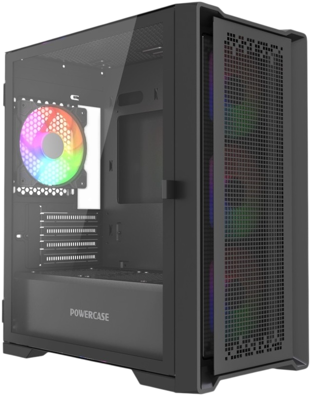 Компьютерный корпус Powercase ByteFlow Micro LE ARGB Black (CAMBFB-A4-LE)