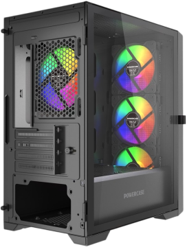 Компьютерный корпус Powercase ByteFlow Micro LE ARGB Black (CAMBFB-A4-LE)