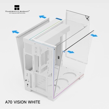 Компьютерный корпус Thermalright TR-A70 Vision TG ARGB LCD White (TRA70VW)