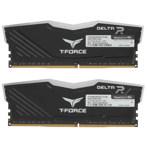 Оперативная память 16 Gb 3600 MHz Team Group T-FORCE DELTA RGB Black (TF3D416G3600HC18JDC01) RTL