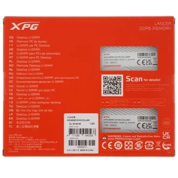 Оперативная память 32 Gb 6000 MHz ADATA XPG LANCER (AX5U6000C3016G-DCLAWH)