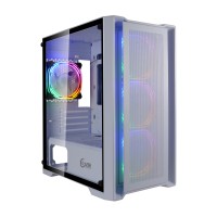 Компьютерный корпус Powercase ALISIO Micro X4W TG LED-Fan White mATX CAMIW-L4