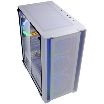 Компьютерный корпус Powercase ALISIO Micro X4W TG LED-Fan White mATX CAMIW-L4