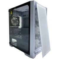 Компьютерный корпус Powercase ALISIO Micro X4W TG LED-Fan White mATX CAMIW-L4