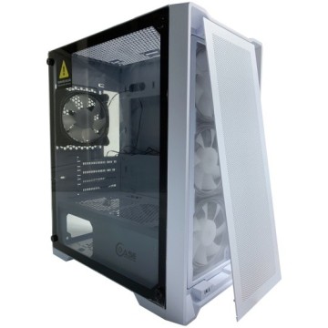 Компьютерный корпус Powercase ALISIO Micro X4W TG LED-Fan White mATX CAMIW-L4
