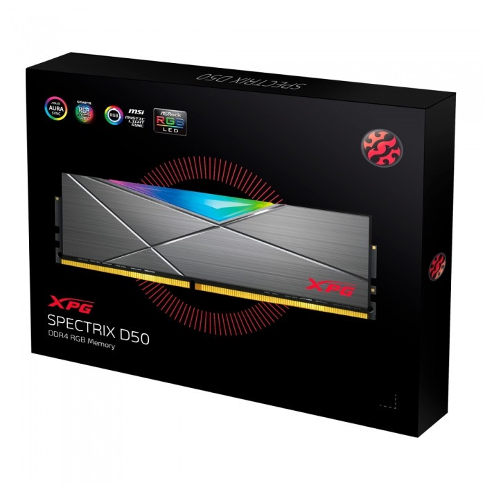 Оперативная память 16 Gb 3600 MHz ADATA XPG SPECTRIX D50 Grey RGB (AX4U36008G18A-DT50)