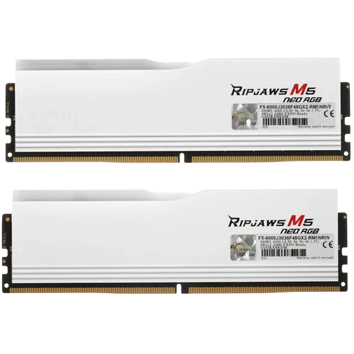 Оперативная память 96 Gb 6000 MHz G.Skill RIPJAWS M5 NEO RGB White (F5-6000J3036F48GX2-RM5NRW)