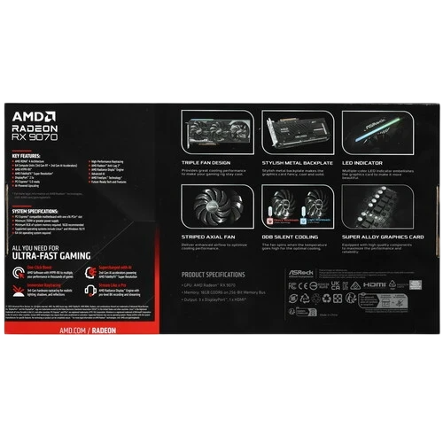 Видеокарта ASRock (RX9070 CL 16G) Radeon RX 9070 16GB Challenger